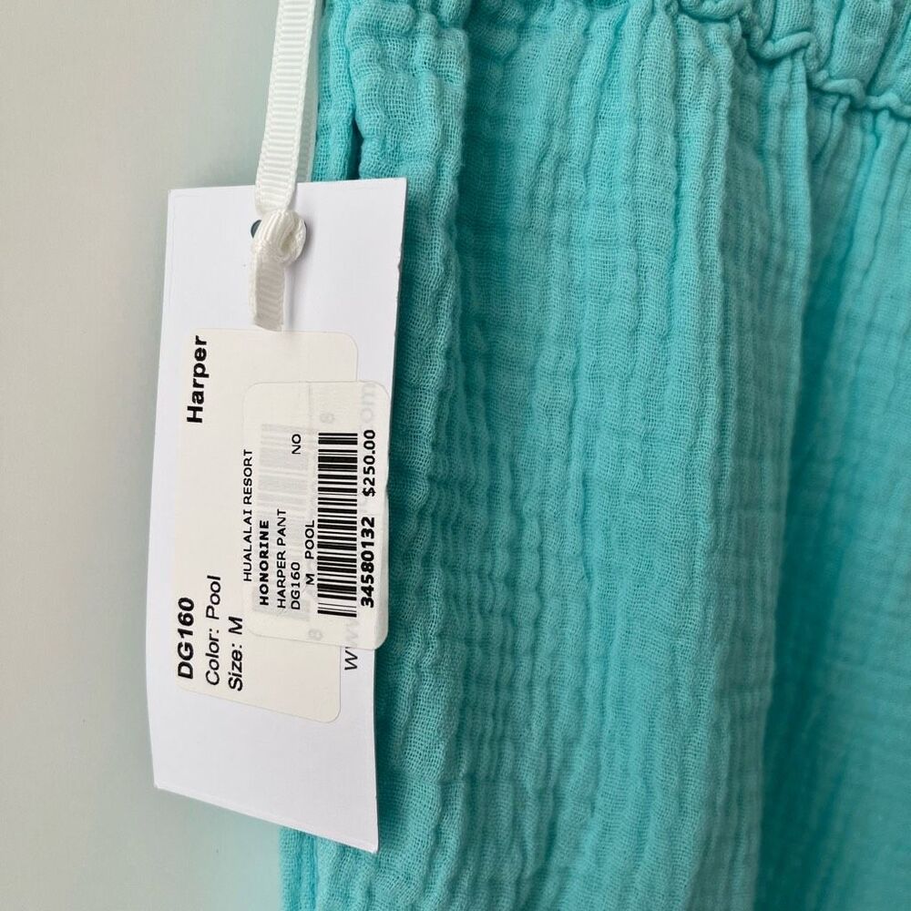 NWT HONORINE harper pant cotton gauze pool blue size medium - Picture 12 of 13